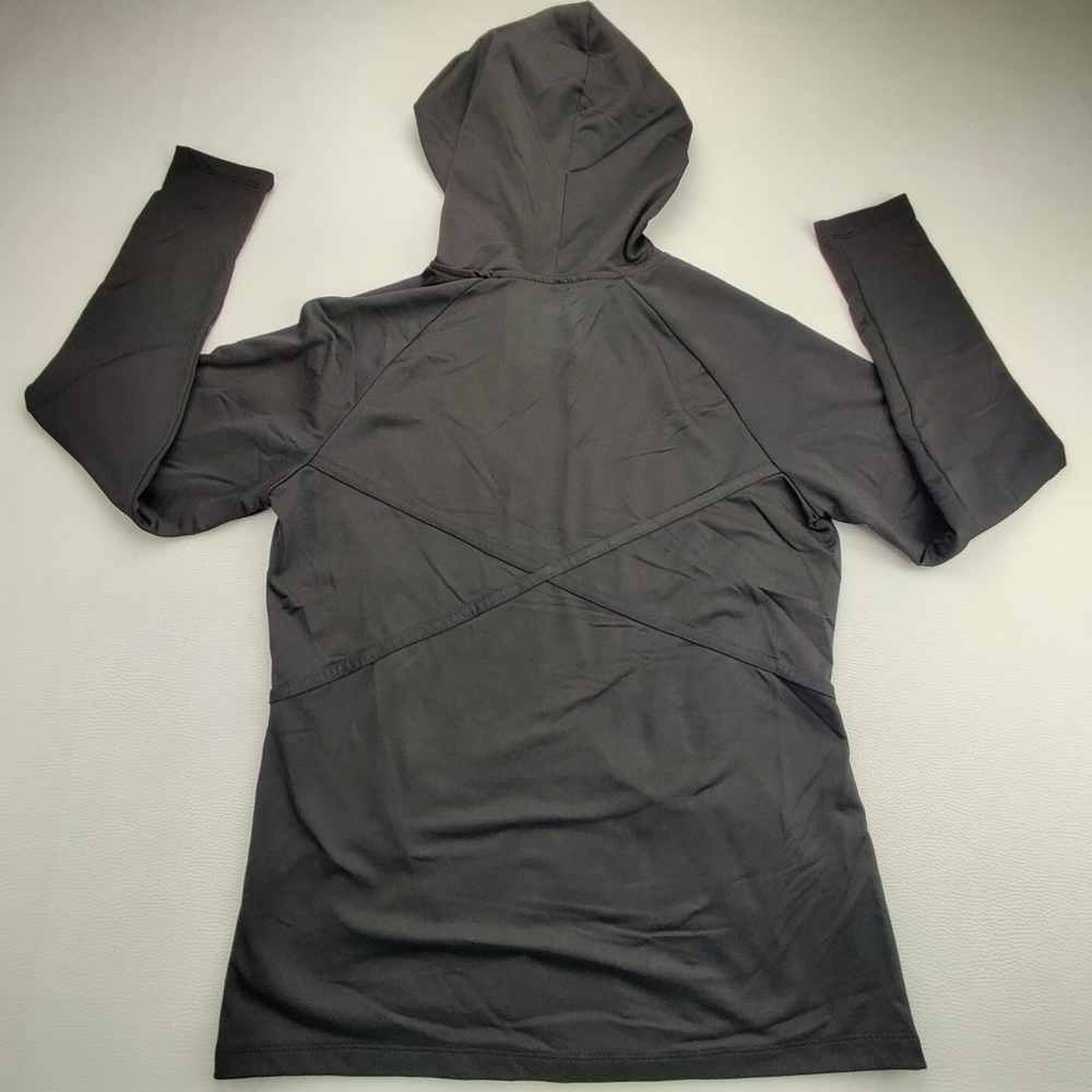 Adrienne Vittadini Sport Black Criss Cross Hooded Zip Jacket Women's Small - Picture 5 of 5